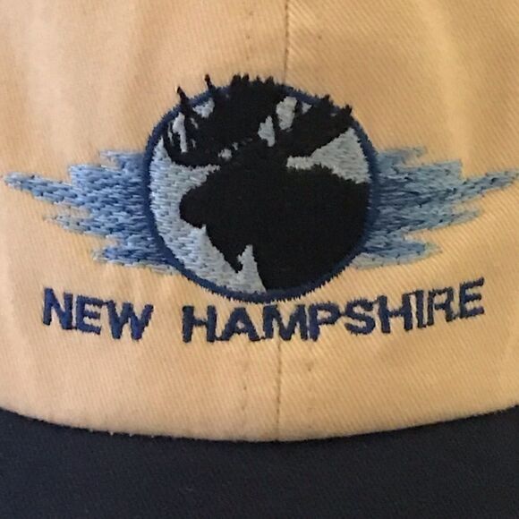 Kid's New Hampshire Moose Khaki & Navy Blue Baseball Hat - Picture 10 of 10